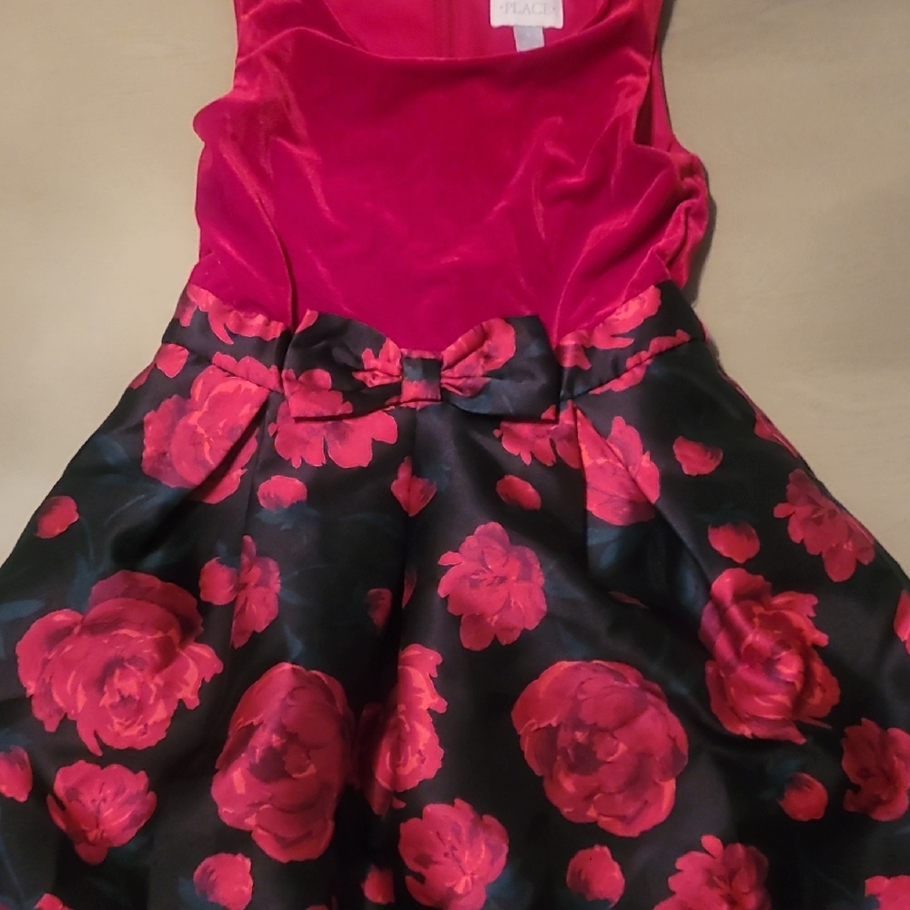 The Children's Place Pink and Black Floral Dress